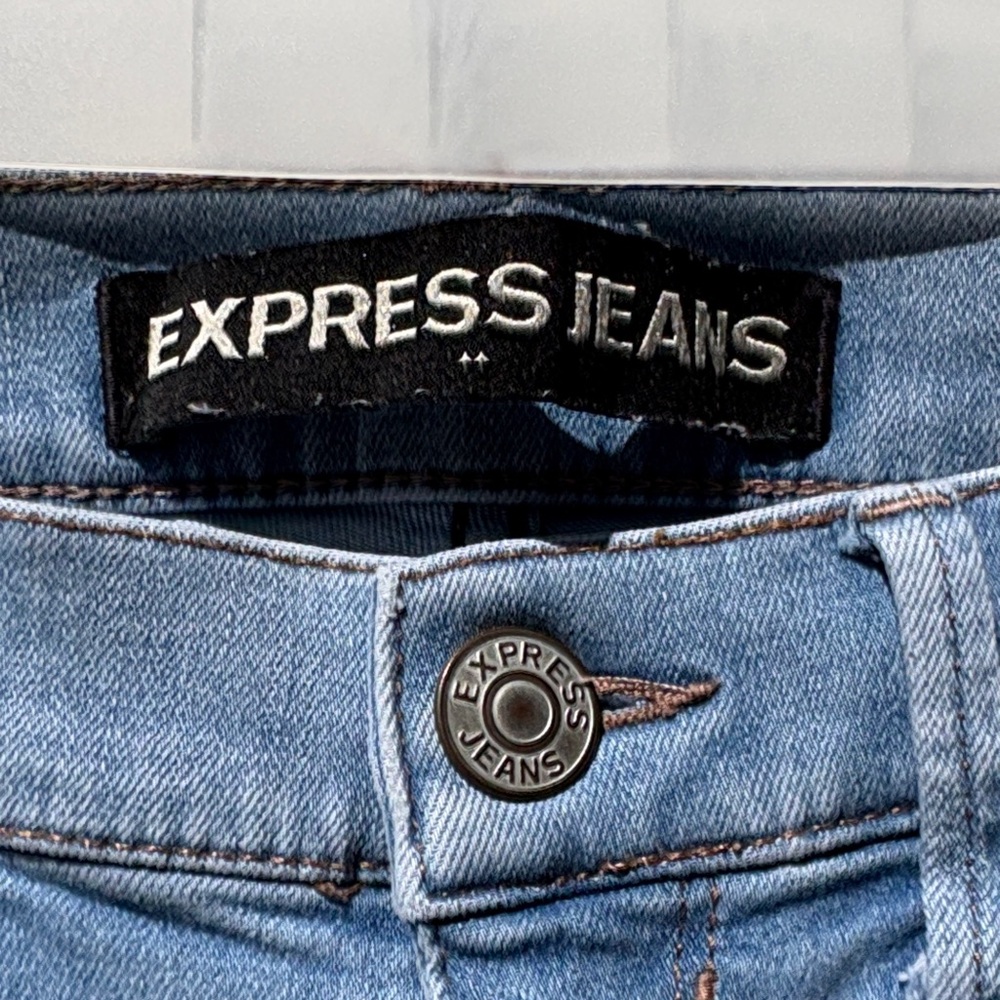 Express Light Blue Women's Leggings Mid Rise Skinny Jeans - Picture 2 of 10